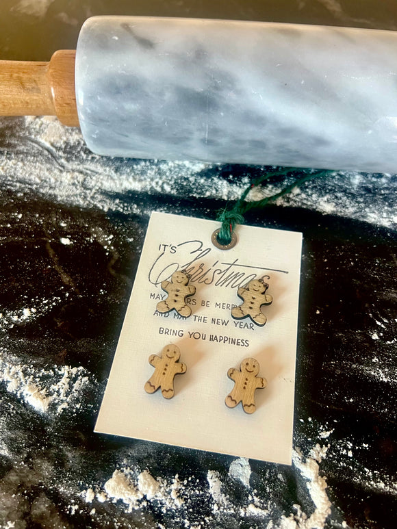 Gingerbread Christmas Stud Earring Set