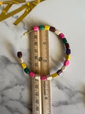 Multicolor Wood Beaded Large Hoop Earrings