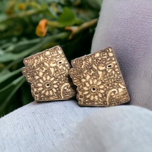 State of Arizona Floral Wood Stud Earrings