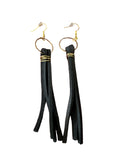 Black Leather Drop Earrings