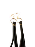 Black Leather Drop Earrings