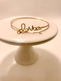 Four Letter Word Love Gold Bangle