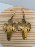 Upcycled Vintage Metal Cactus Drop Earrings