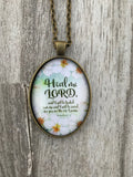 Jeremiah 14:7 Heal Me Faith Based Glass Pendant Necklace