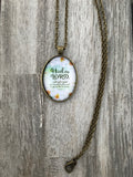 Jeremiah 14:7 Heal Me Faith Based Glass Pendant Necklace