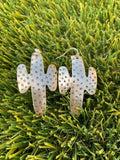 Upcycled Vintage Metal Cactus Drop Earrings