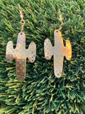 Upcycled Vintage Metal Cactus Drop Earrings