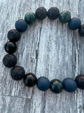 The Mariner 10 Men's Handmade Beaded Bracelet Lava Stones