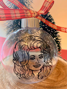 Round Disc Ornament Dolly Parton Inspired