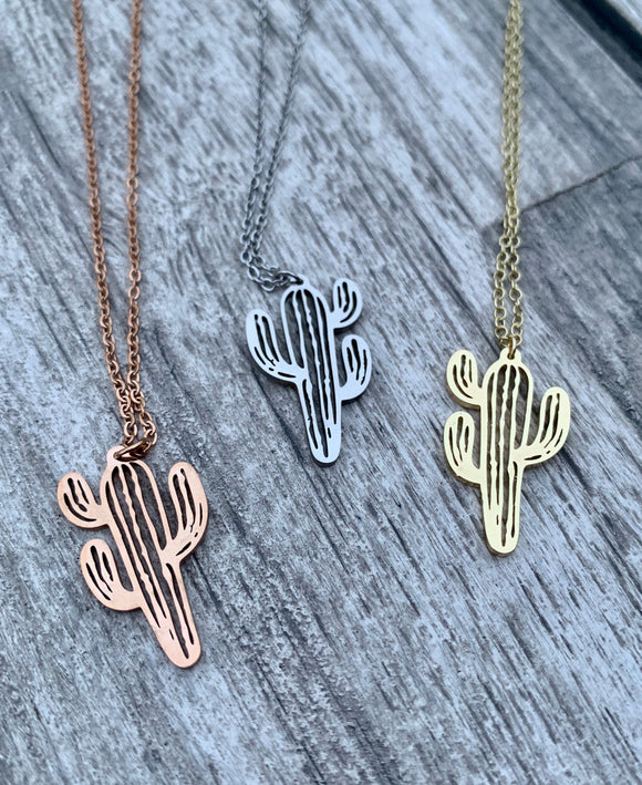 Cactus Pendant Necklaces