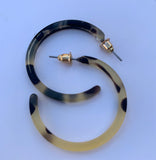 Leopard Print Acrylic Medium Hoop Earrings