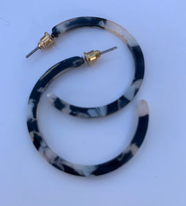 Leopard Print Acrylic Medium Hoop Earrings