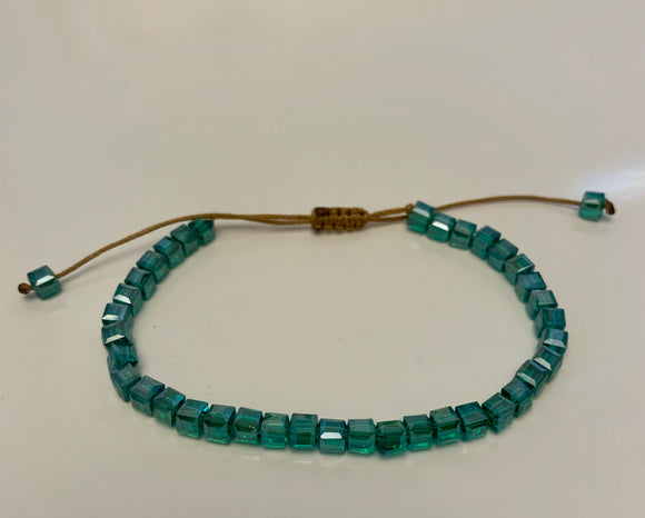 Adjustable Beaded Green Bracelet