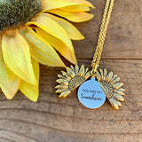 You are my Sunshine Sunflower Locket Necklace