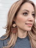 Genuine Leather and Upcycled Cork Earrings