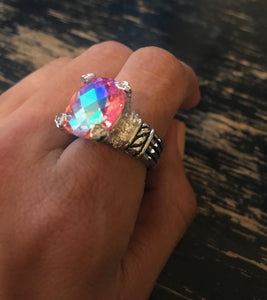 rainbow topaz ring