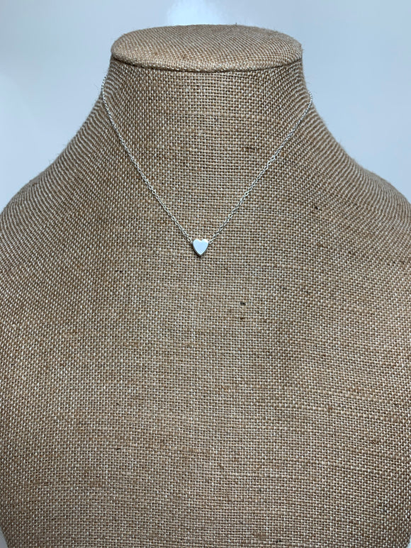 Heart Pendant Necklace Minimalist Silver Color