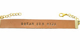 Dream Big Mija Genuine Leather Stamped Bracelet