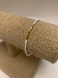 White and Gold single strand seed bead bracelet