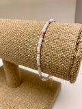 White and Pink single strand seed bead bracelet